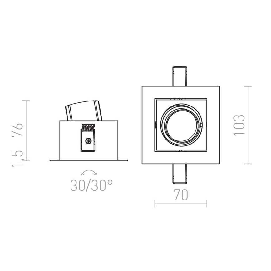 RED - Design Rendl - R12856 - LED Iegremdējama lampa BONDY LED/7W/230V