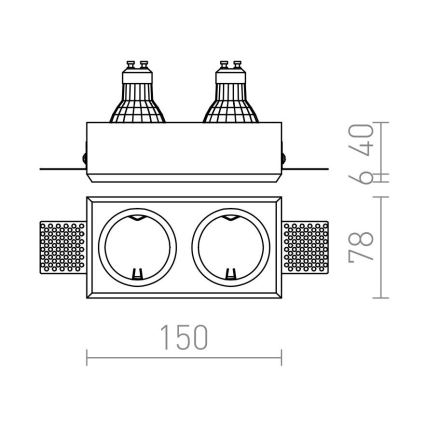 RED - Design Rendl - R12900 - Iegremdējams gaismeklis QUO 2xGU10/35W/230V