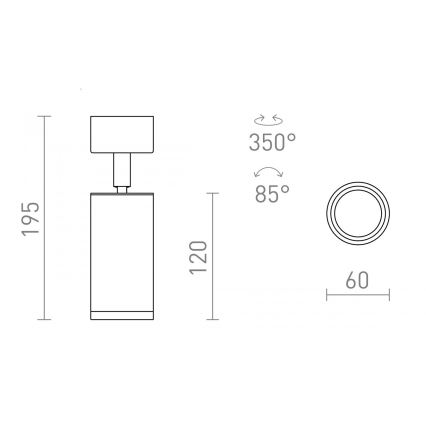 RED - Design Rendl - R13363 - Starmetis BELENOS 1xGU10/9W/230V