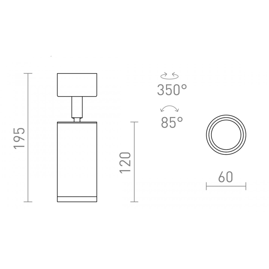 RED - Design Rendl - R13363 - Starmetis BELENOS 1xGU10/9W/230V