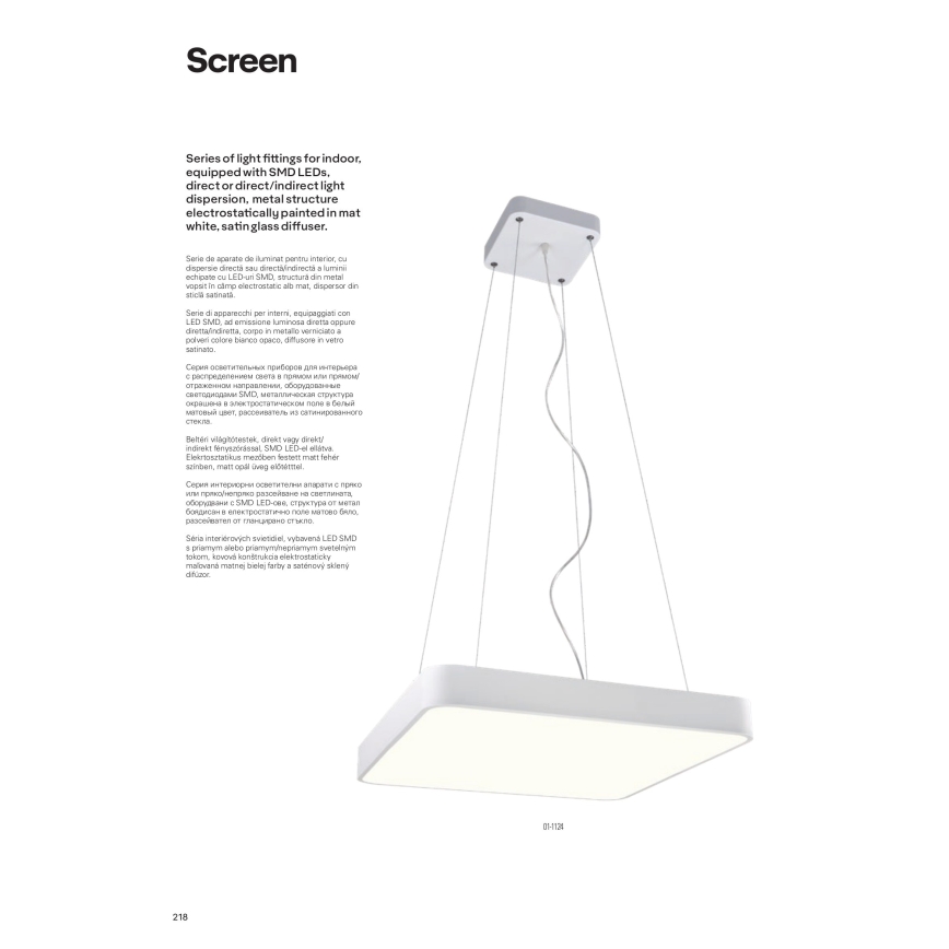 Redo 01-1124 - LED Lustra ar auklu SCREEN LED/48W/230V 3000K