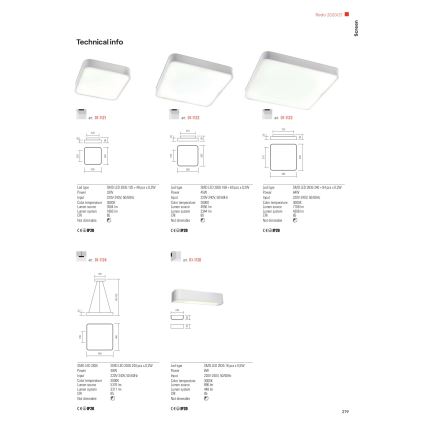 Redo 01-1124 - LED Lustra ar auklu SCREEN LED/48W/230V 3000K