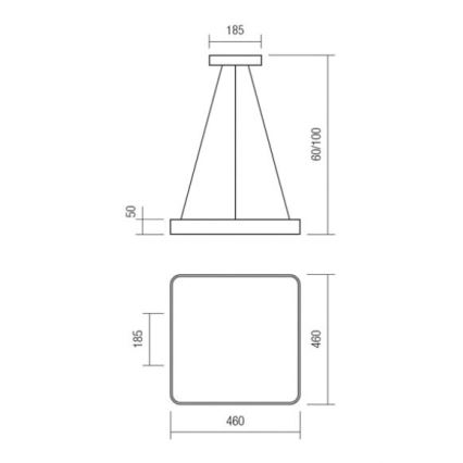 Redo 01-1124 - LED Lustra ar auklu SCREEN LED/48W/230V 3000K