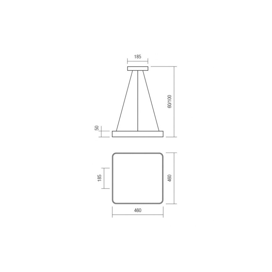 Redo 01-1124 - LED Lustra ar auklu SCREEN LED/48W/230V 3000K