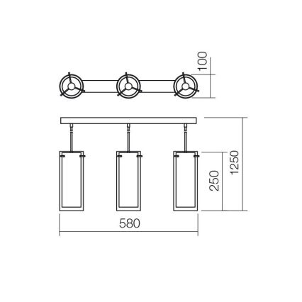 Redo 01-1257 - Lustra ar auklu QIPAO 3xE27/60W/230V