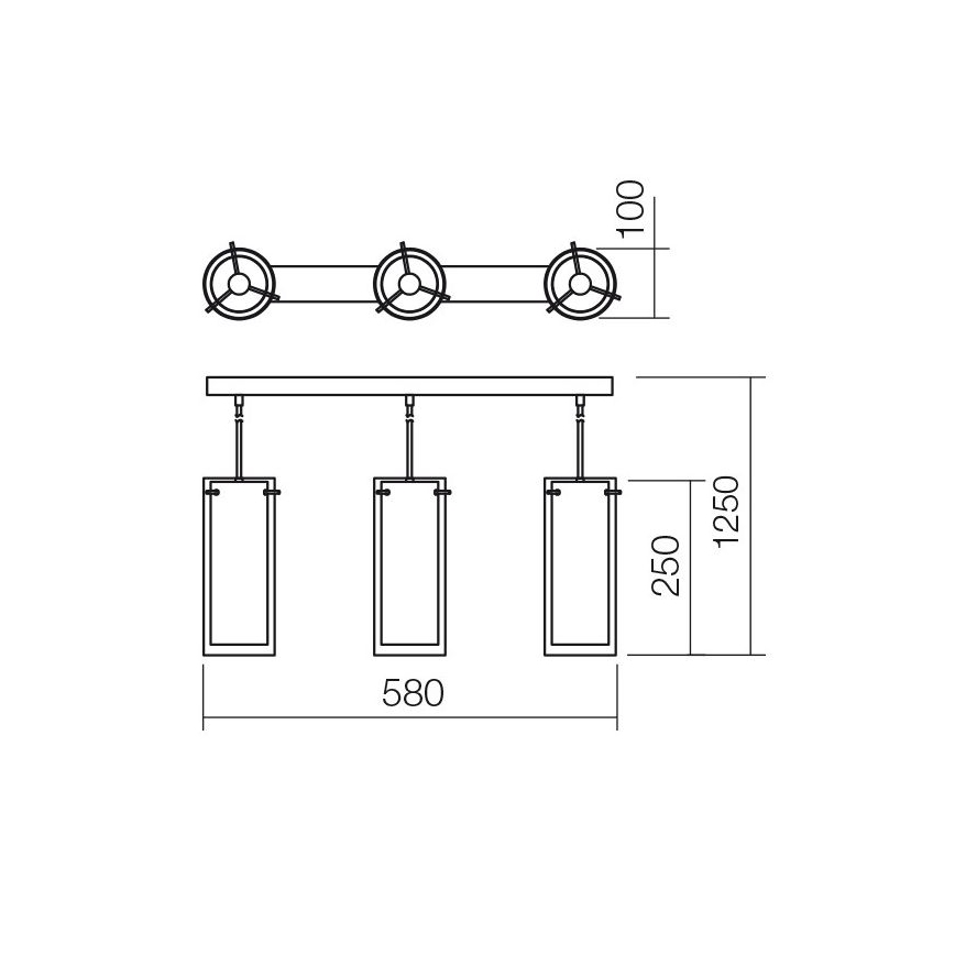 Redo 01-1257 - Lustra ar auklu QIPAO 3xE27/60W/230V