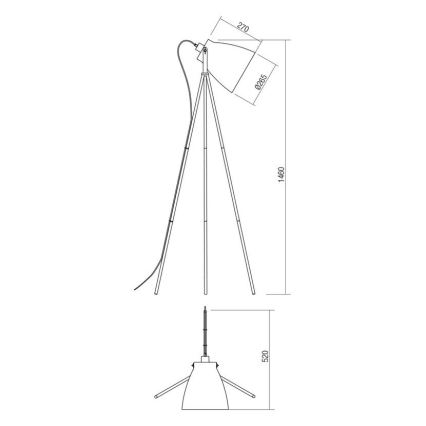 Redo 01-1276 - Grīdas stāvlampa ARNE 1xE27/42W/230V melna