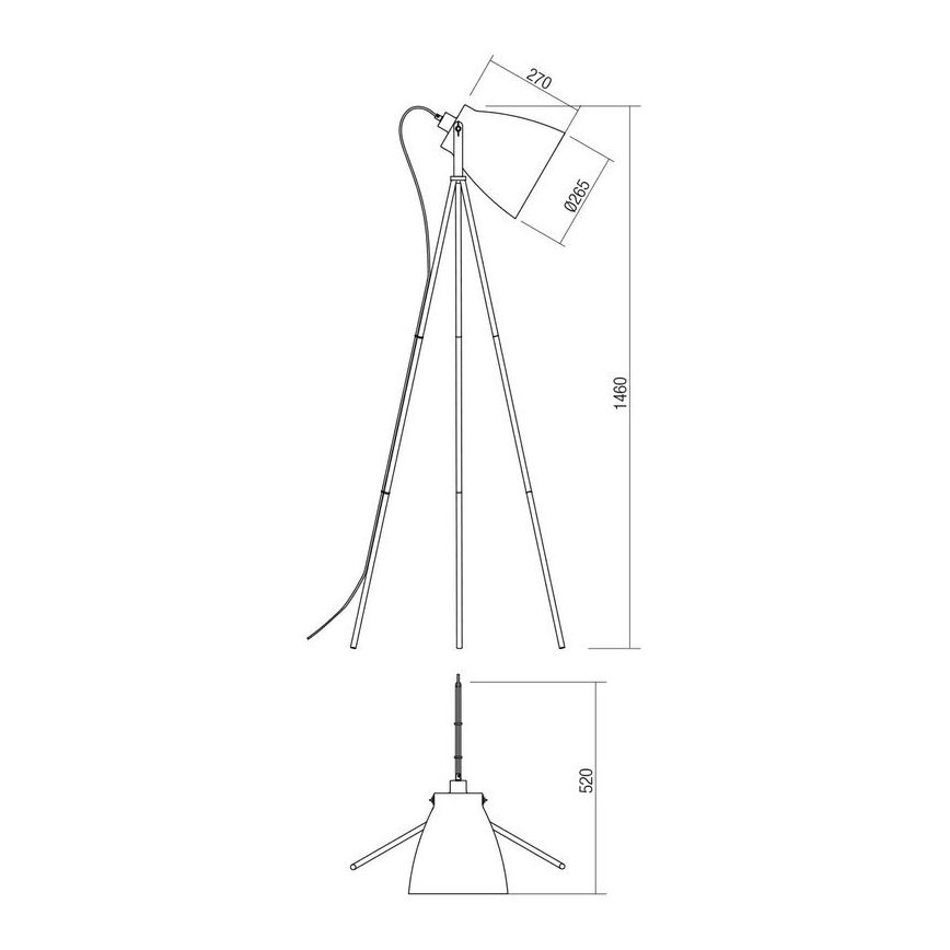 Redo 01-1276 - Grīdas stāvlampa ARNE 1xE27/42W/230V melna
