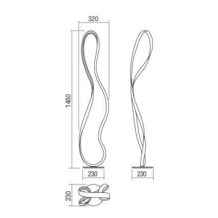 Redo 01-1417 - LED Aptumšojama grīdas stāvlampa NUBO 1xLED/35W/230V balta