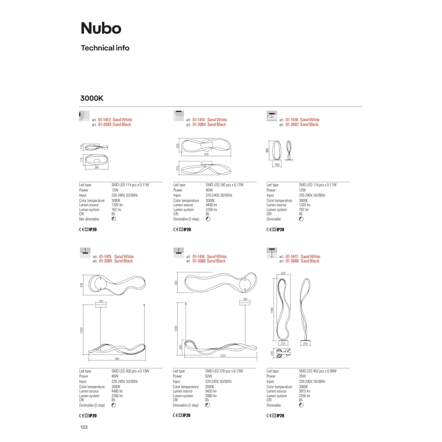 Redo 01-1417 - LED regulējamā grīdas lampa NUBO LED/35W/230V balta