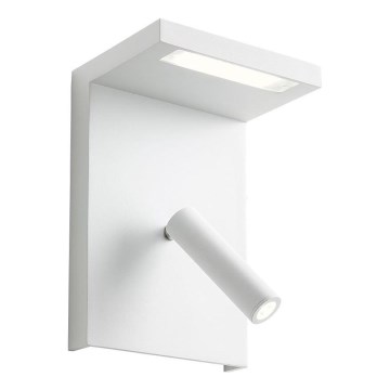 Redo 01-1499 - LED Sienas starmetis AGOS LED/6W/230V + LED/3,2W USB balta