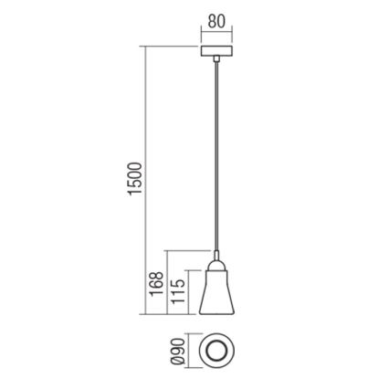 Redo 01-1518 - Lustra ar auklu UPPER 1xGU10/28W/230V misiņa/bēša