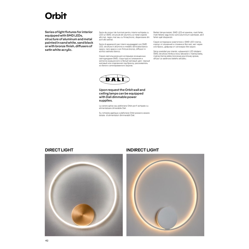 Redo 01-1699 - LED sienas gaismeklis ORBIT LED/28W/230V