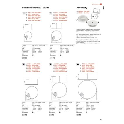 Redo 01-1713 -  LED Aptumšojama lustra ar auklu ORBIT LED/55W/230V bronza