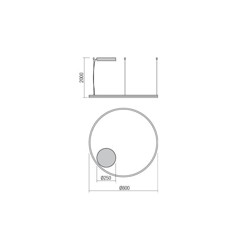 Redo 01-1713 -  LED Aptumšojama lustra ar auklu ORBIT LED/55W/230V bronza
