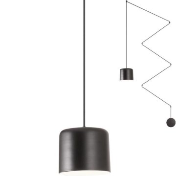 Redo 01-1822 - Lustra ar auklu DODO 1xE27/15W/230V zirneklis melna