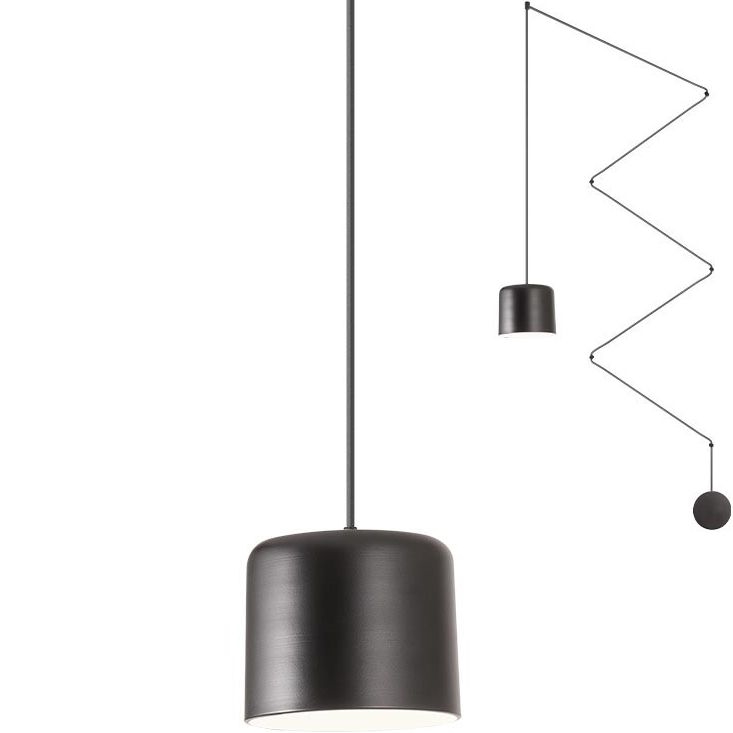 Redo 01-1822 - Lustra ar auklu DODO 1xE27/15W/230V zirneklis melna