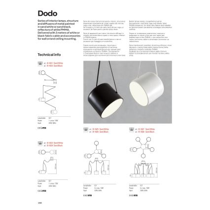 Redo 01-1824 - Lustra ar auklu DODO 1xE27/15W/230V zirneklis