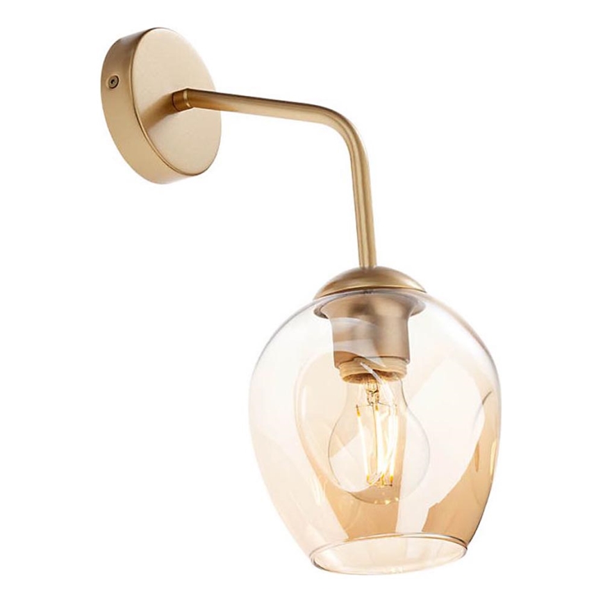 Redo 01-2617 - Sienas lampa PIERCE 1xE27/42W/230V zelta/dūmakains