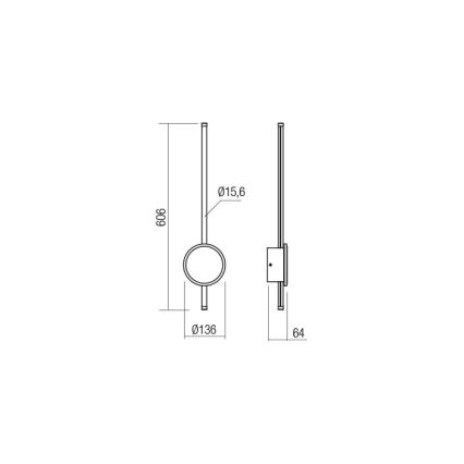 Redo 01-2700 - LED Sienas lampa DIAZ LED/18W/230V CRI 90 zelta