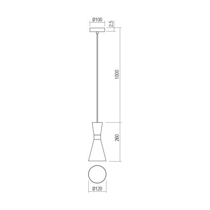 Redo 01-2711 - Lustra ar auklu KILT 1xE27/42W/230V d. 12 cm melna