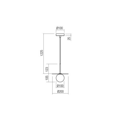 Redo 01-2727 - Lustra ar auklu PLATO 1xG9/10W/230V d. 20 cm zelta