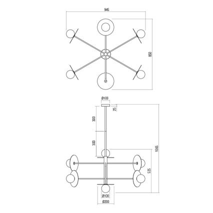 Redo 01-2733 - Lustra ar stieni PLATO 6xG9/10W/230V zelta
