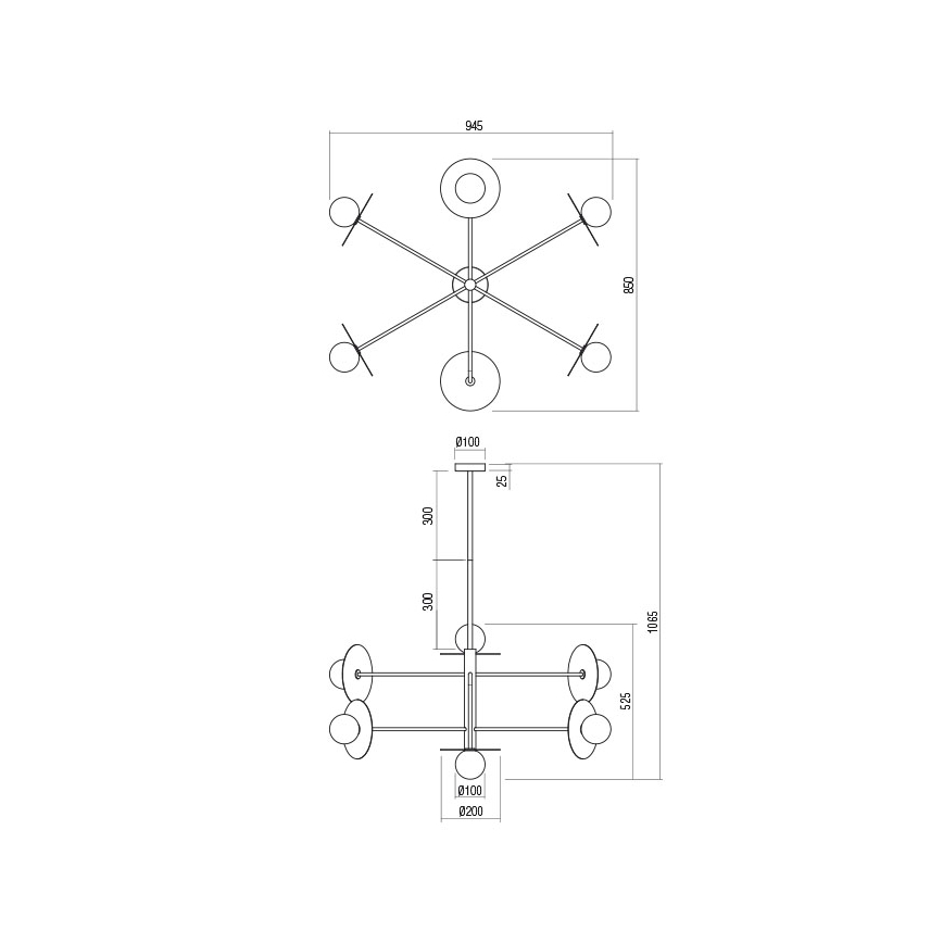 Redo 01-2733 - Lustra ar stieni PLATO 6xG9/10W/230V zelta
