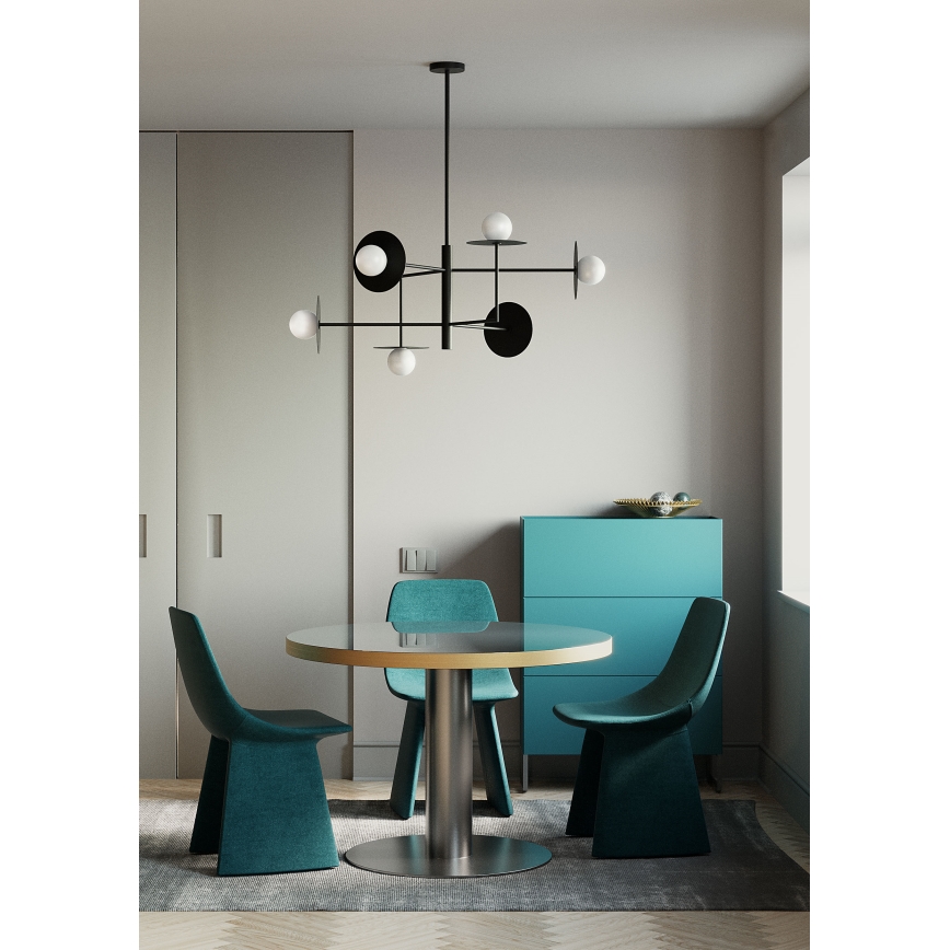 Redo 01-2734 - Lustra ar stieni PLATO 6xG9/10W/230V melna