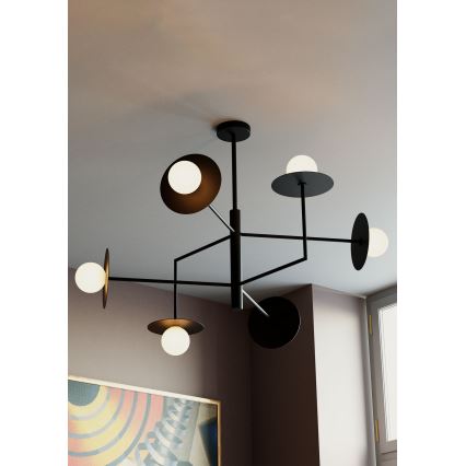 Redo 01-2734 - Lustra ar stieni PLATO 6xG9/10W/230V melna