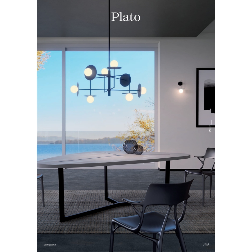 Redo 01-2734 - Lustra ar stieni PLATO 6xG9/10W/230V melna