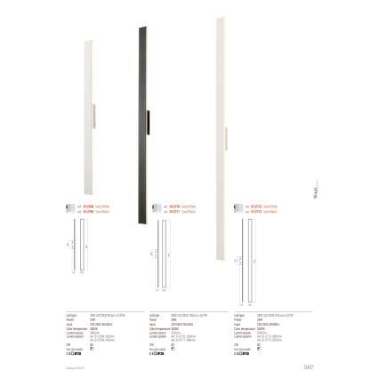 Redo 01-2769 - LED Sienas lampa WAPI LED/23W/230V 90,5 cm melna