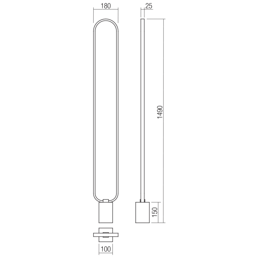 Redo 01-3062 - LED Aptumšojama grīdas stāvlampa ADO LED/24W/230V zelta