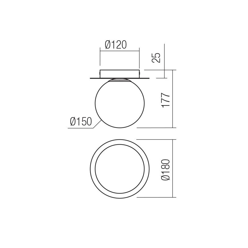 Redo 01-3129 - Griestu lampa HAIKU 1xE14/28W/230V d. 18 cm melna