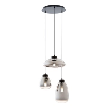 Redo 01-3197 - Lustra ar auklu LUKE 3xE27/42W/230V d. 46 cm melna