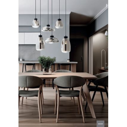 Redo 01-3197 - Lustra ar auklu LUKE 3xE27/42W/230V d. 46 cm melna