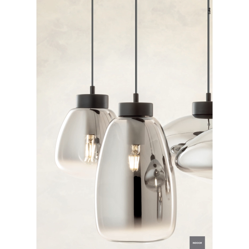 Redo 01-3197 - Lustra ar auklu LUKE 3xE27/42W/230V d. 46 cm melna