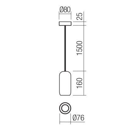 Redo 01-3475 - Lustra ar auklu BOOM 1xGU10/10W/230V d. 7,6 cm zaļa
