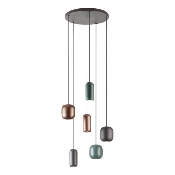 Redo 01-3482 - Lustra ar auklu BOOM 6xGU10/10W/230V d. 48 cm melna/zaļa/brūna