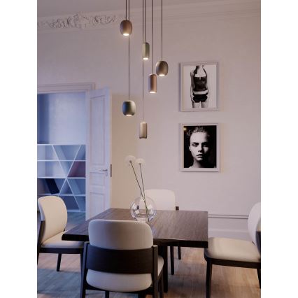Redo 01-3482 - Lustra ar auklu BOOM 6xGU10/10W/230V d. 48 cm melna/zaļa/brūna