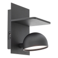 Redo 01-3491 - LED Sienas starmetis SEIBI LED/7W/230V USB CRI 90 melna