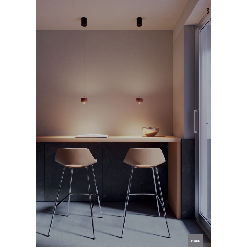 Redo 01-3548 - LED Lustra ar auklu AVES LED/12W/230V d. 9,6 cm CRI 90 varš