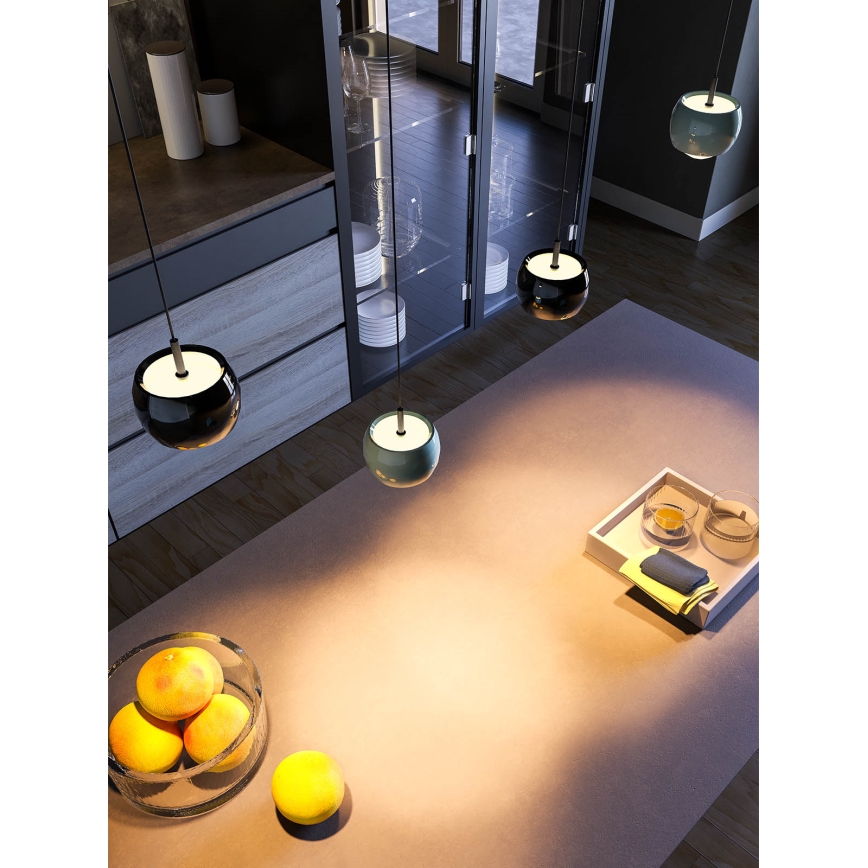 Redo 01-3549 - LED Lustra ar auklu AVES LED/12W/230V d. 9,6 cm CRI 90 pelēka