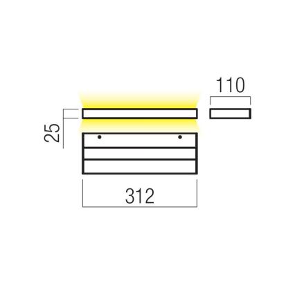 Redo 01-3553 - LED Sienas lampa SEED LED/15W/230V melna