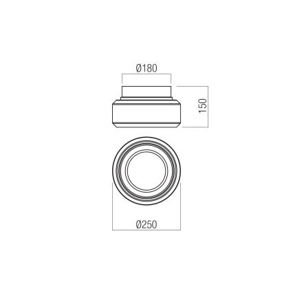 Redo 01-3588 - LED Griestu lampa SOLERA LED/18W/230V d. 25 cm CRI 93 3000/4000K pelēka