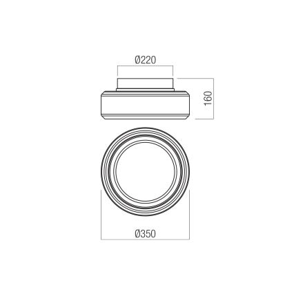 Redo 01-3589 - LED Griestu lampa SOLERA LED/24W/230V d. 35 cm CRI 93 3000/4000K pelēka