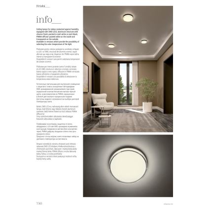 Redo 01-3727 - LED Vannas istabas griestu lampa FRISBI LED/12W/230V d. 23 cm CRI 90 3000/4000K IP44 spīdīgi hromēts