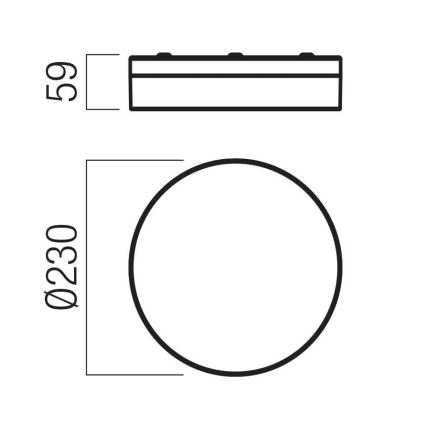 Redo 01-3735 - LED Vannas istabas griestu lampa FRISBI LED/12W/230V d. 23 cm CRI 90 3000/4000K IP44 melna