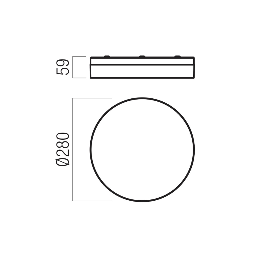 Redo 01-3736 - LED Vannas istabas griestu lampa FRISBI LED/18W/230V d. 28 cm CRI 90 3000/4000K IP44 melna