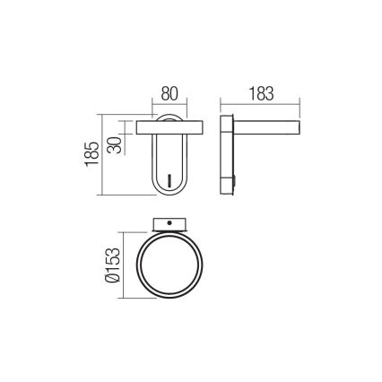 Redo 01-3764 - LED Sienas lampa KEEN LED/6W/230V CRI 90 melna